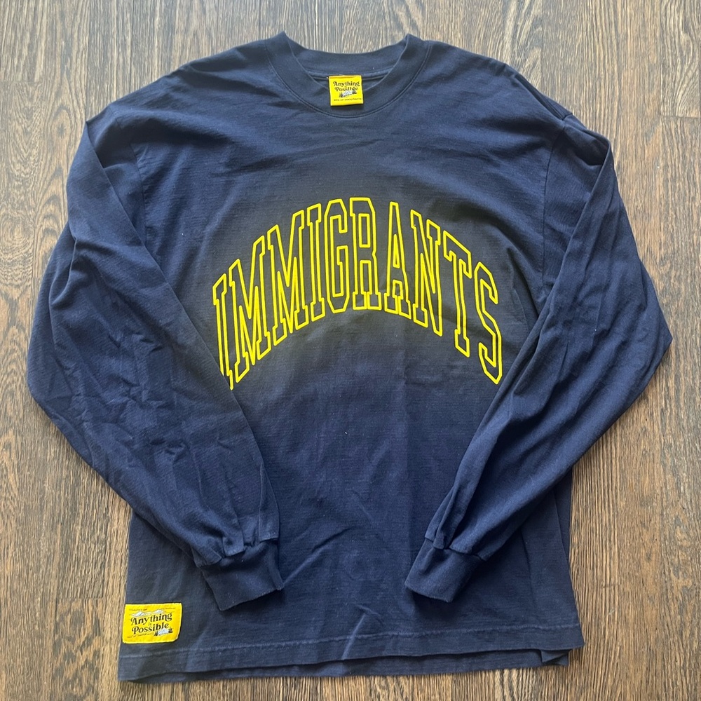 Kids of Immigrants Navy Long Sleeve Crewneck